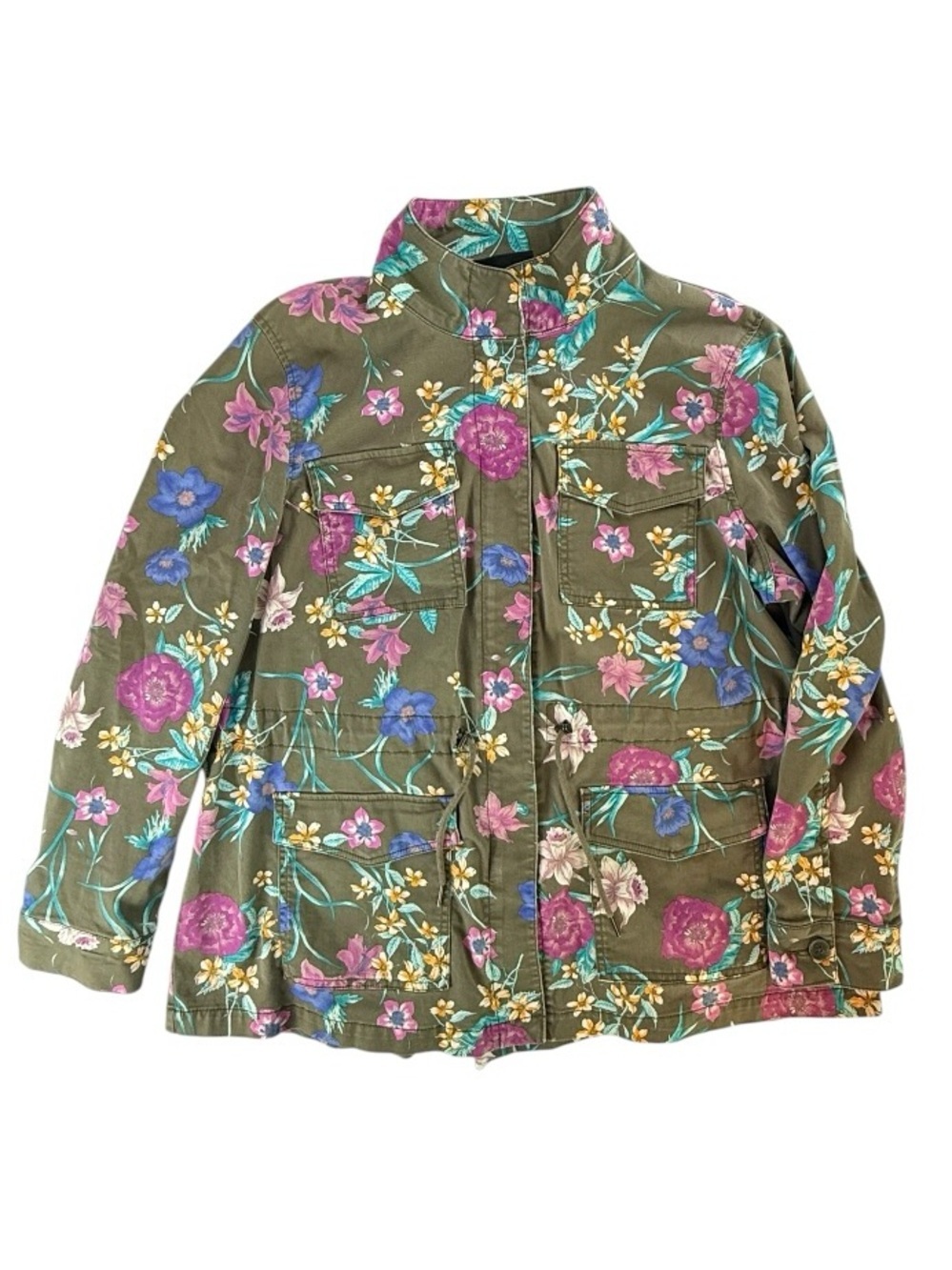Lane Bryant‎ floral olive utility jacket spring Boho plus size 14/16